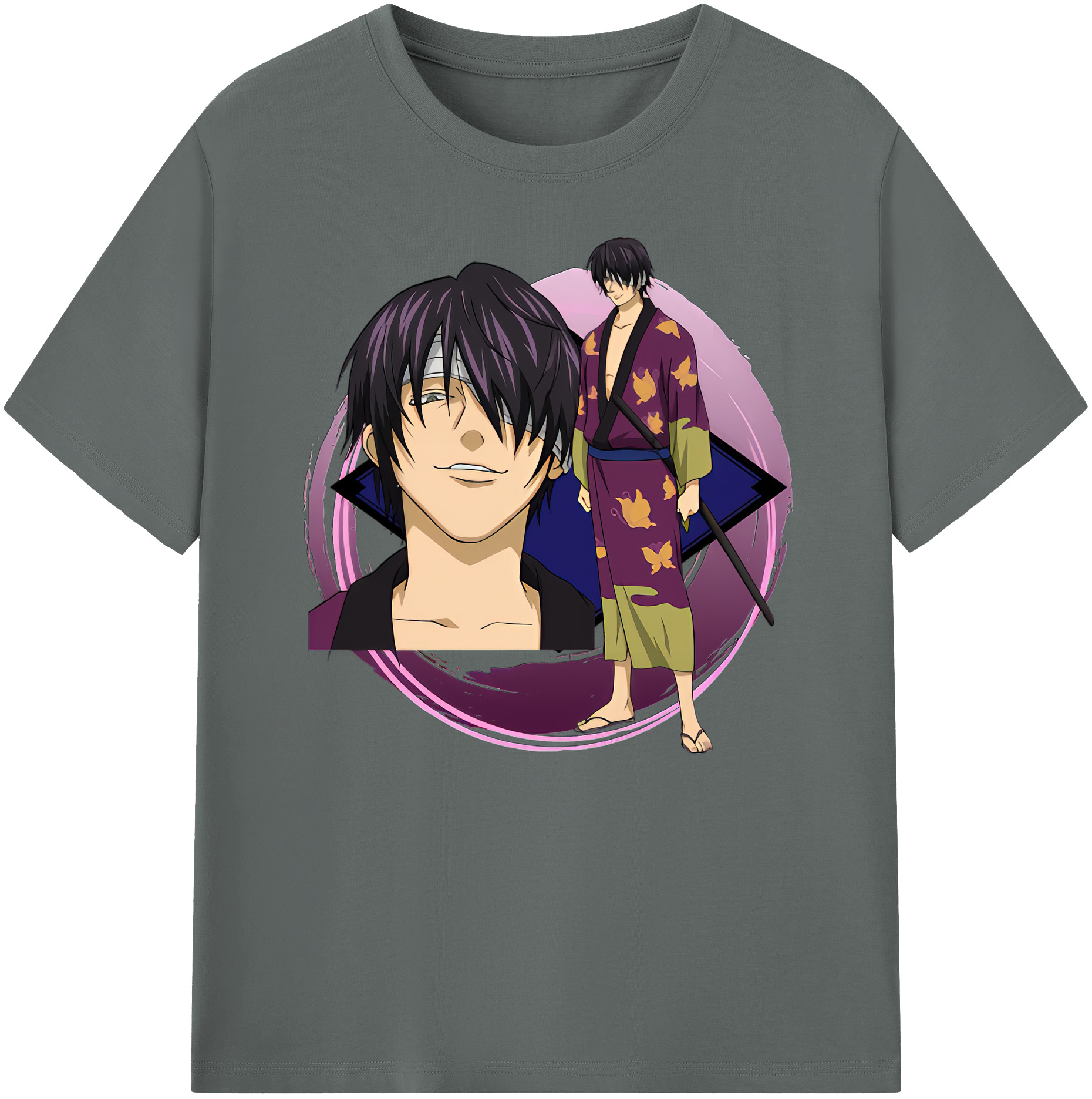 （画像用） ぎんたま 坂田銀時（さかたぎんとき） 神楽 志村新八（しむら しんぱち） GINTAMA Sakata Gintoki Kagura Shimura Shinpachi 綿100％ メンズ半袖Tシャツ｜肌触りやわらか＆通気性